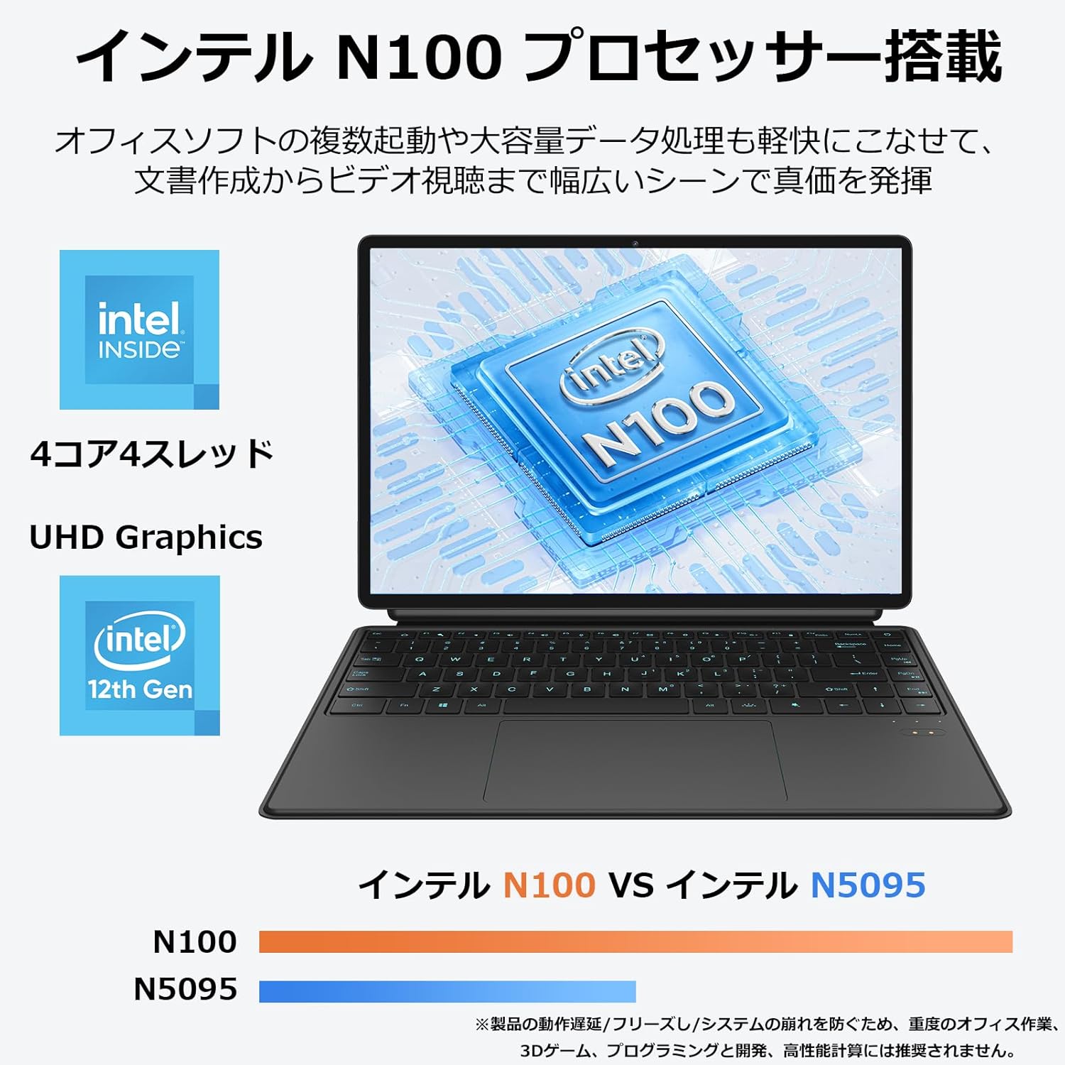 ノートパソコン windows11 2in1 タブレット Celeron N100（4コア）3.4