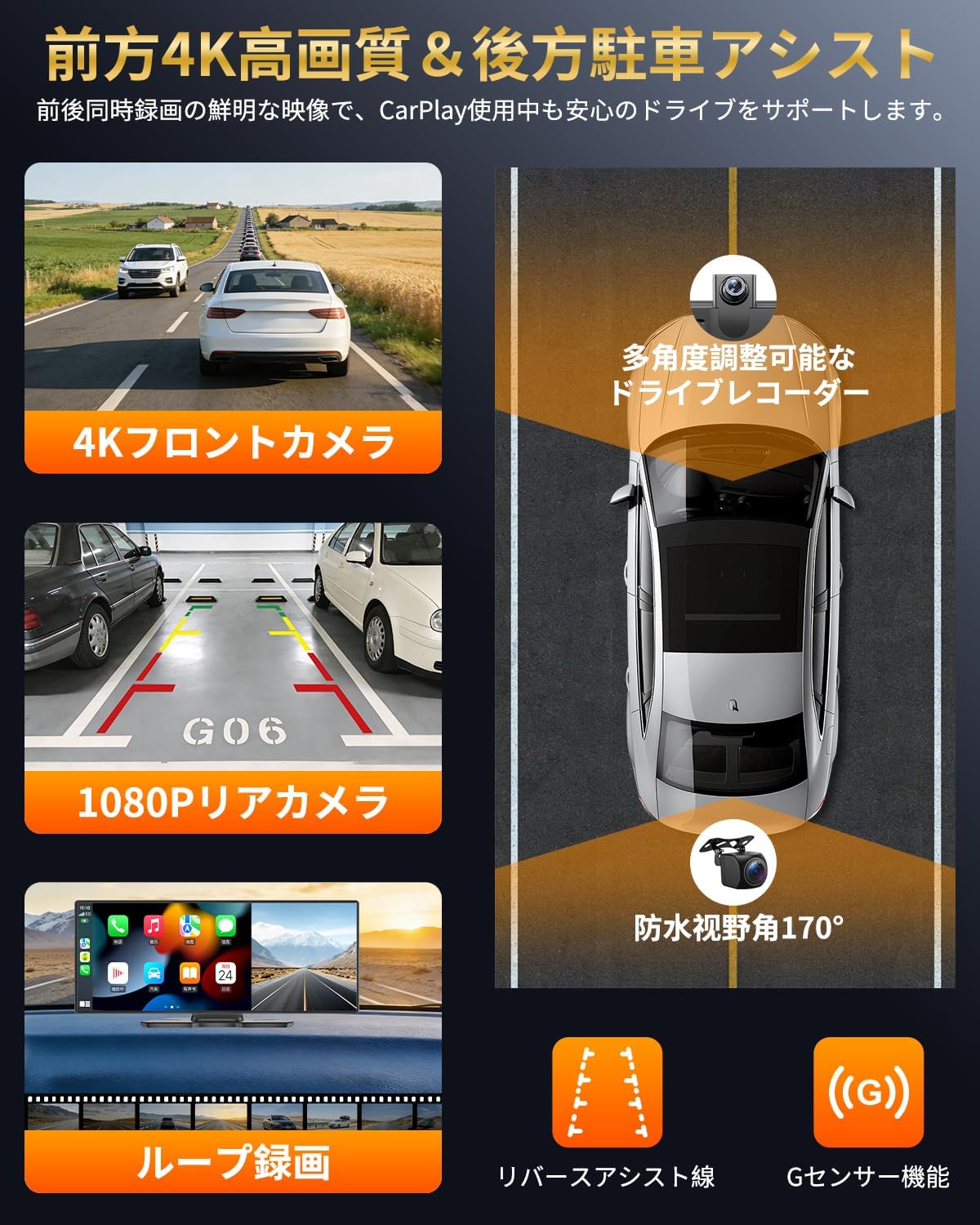 ディスプレイオーディオ 11インチ ポータブル カーオーディオ CarPlay