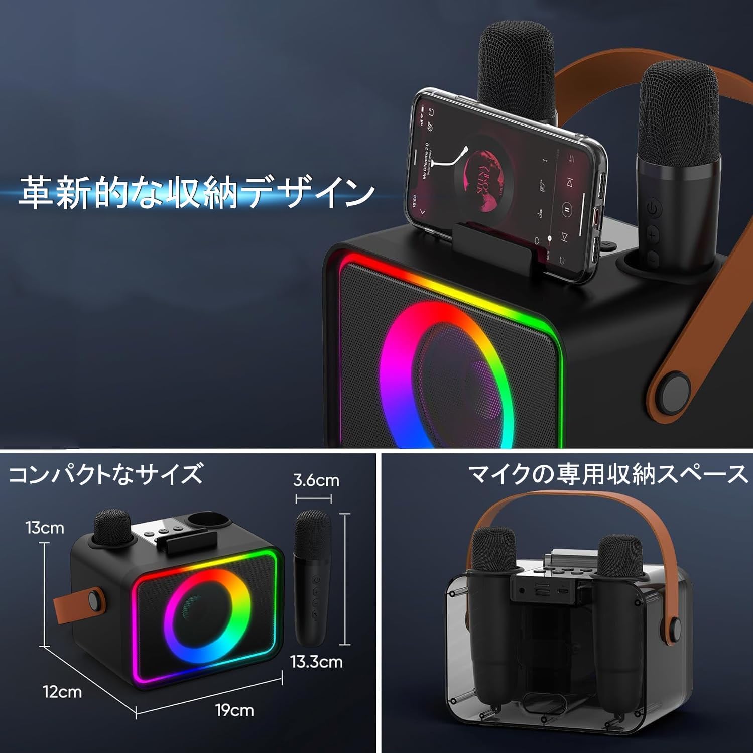 スピーカーセット カラオケ 2本 ライブ マイク セット カラオケマイク