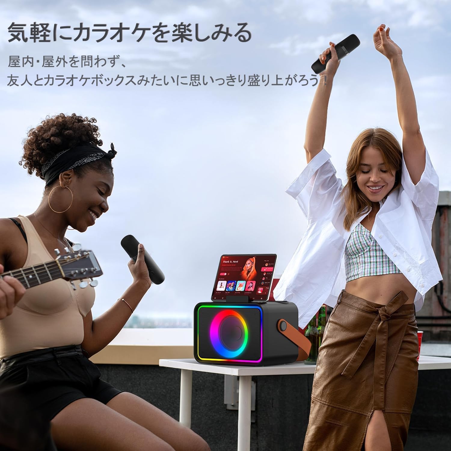 スピーカーセット カラオケ 2本 ライブ マイク セット カラオケマイク