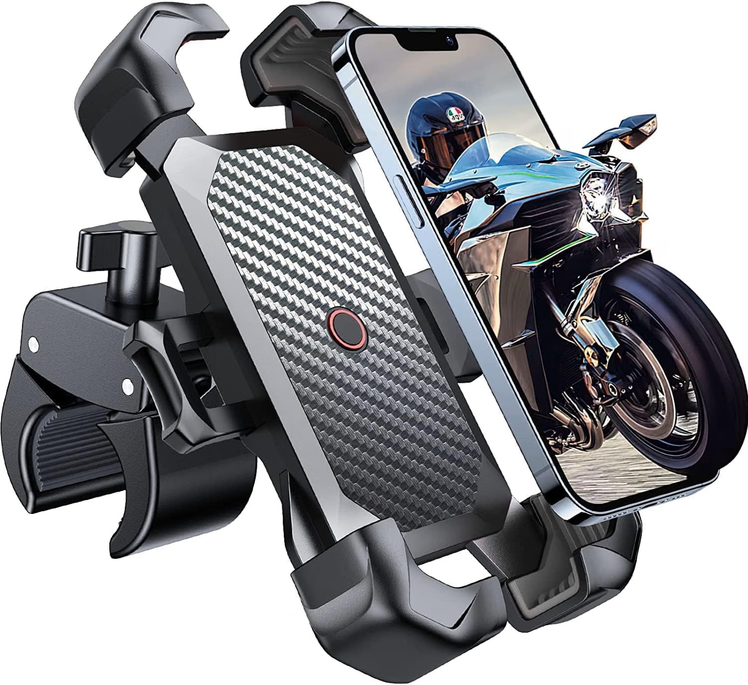 バイク スマホホルダー 振動吸収 ワンタッチ自動ロック 二重固定機構