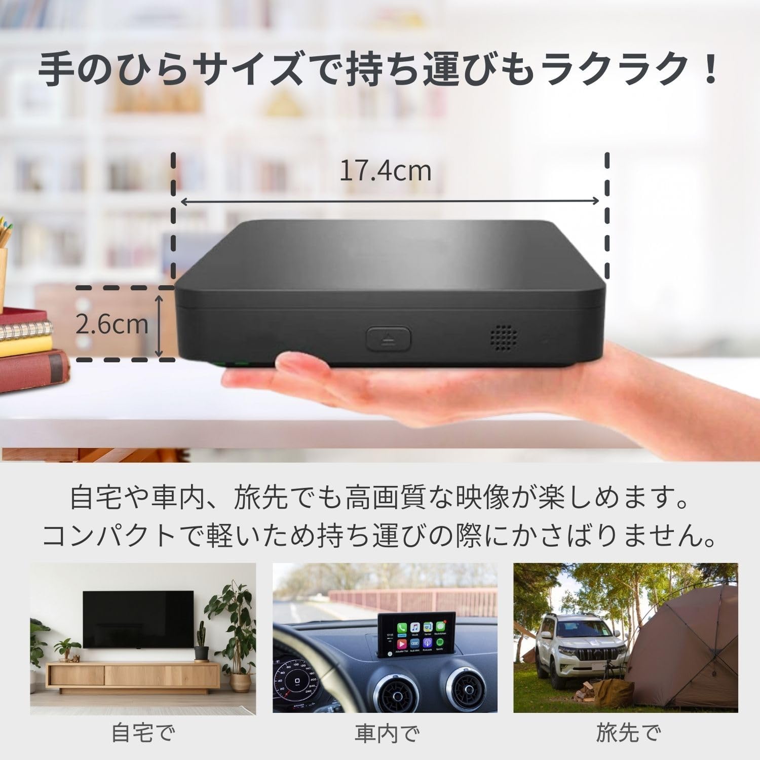 ポータブルブルーレイプレーヤー フルHD1080p DVDプレーヤー BD