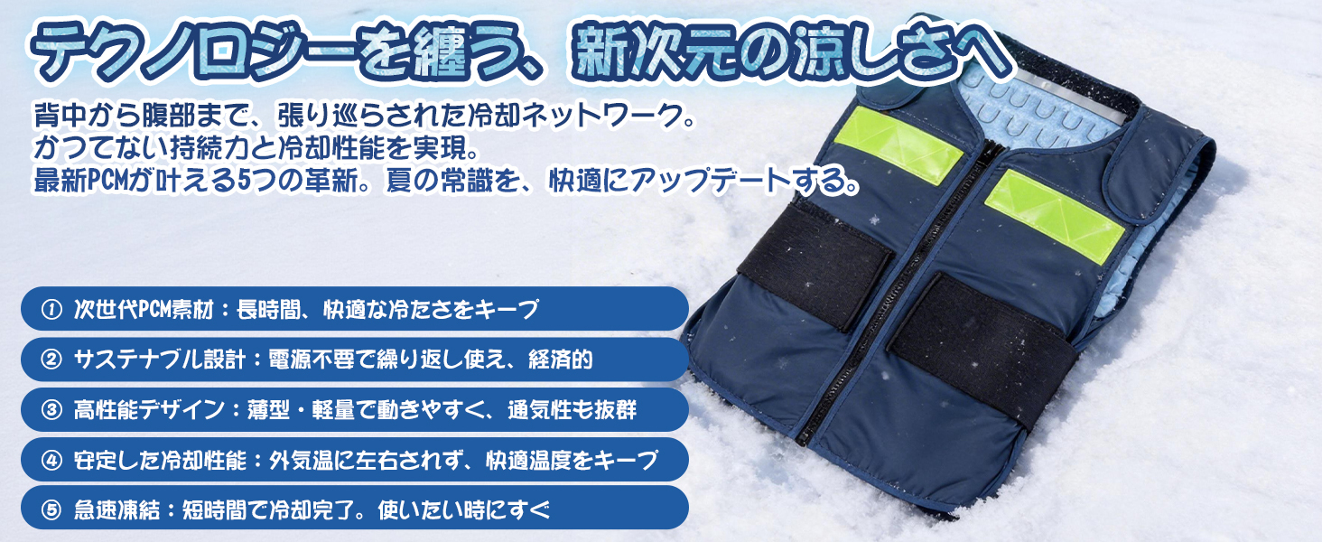 冷却ベスト PCM 自然凍結 夏用 暑さ対策 冷却グッズ 空調作業服 冷却服