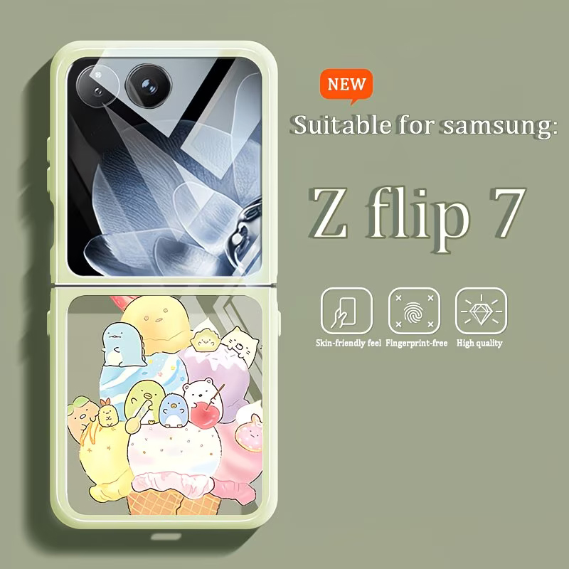 Galaxy Z Flip7 ケース SC-55F アイス キャラクター かわいい
