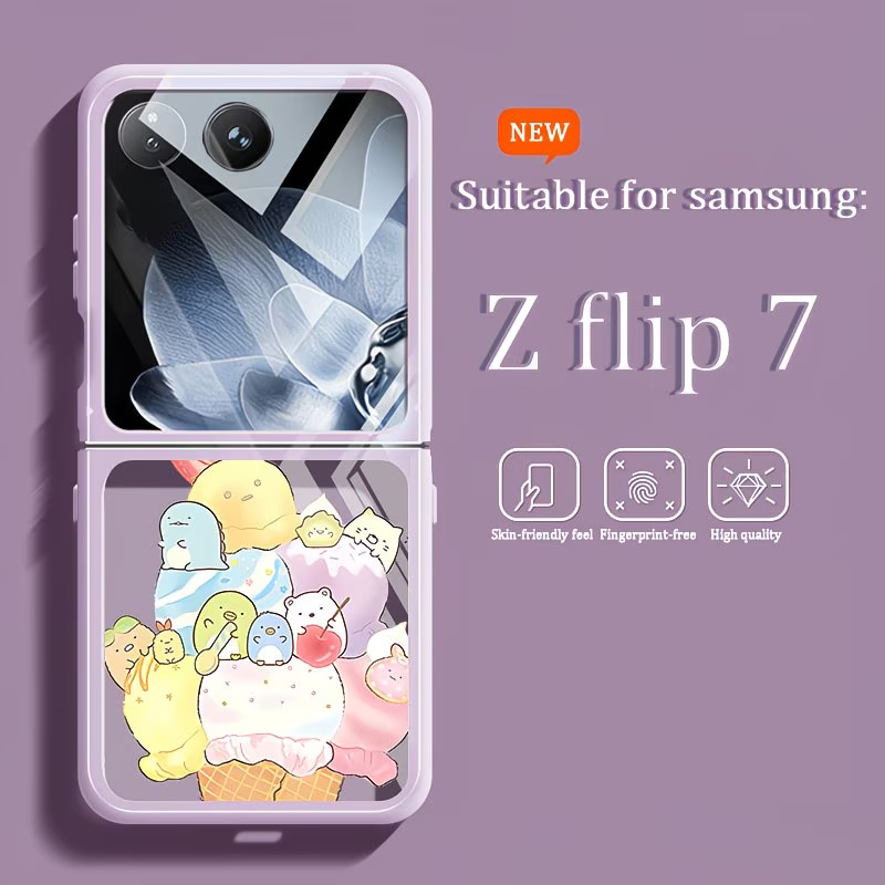 Galaxy Z Flip7 ケース SC-55F アイス キャラクター かわいい