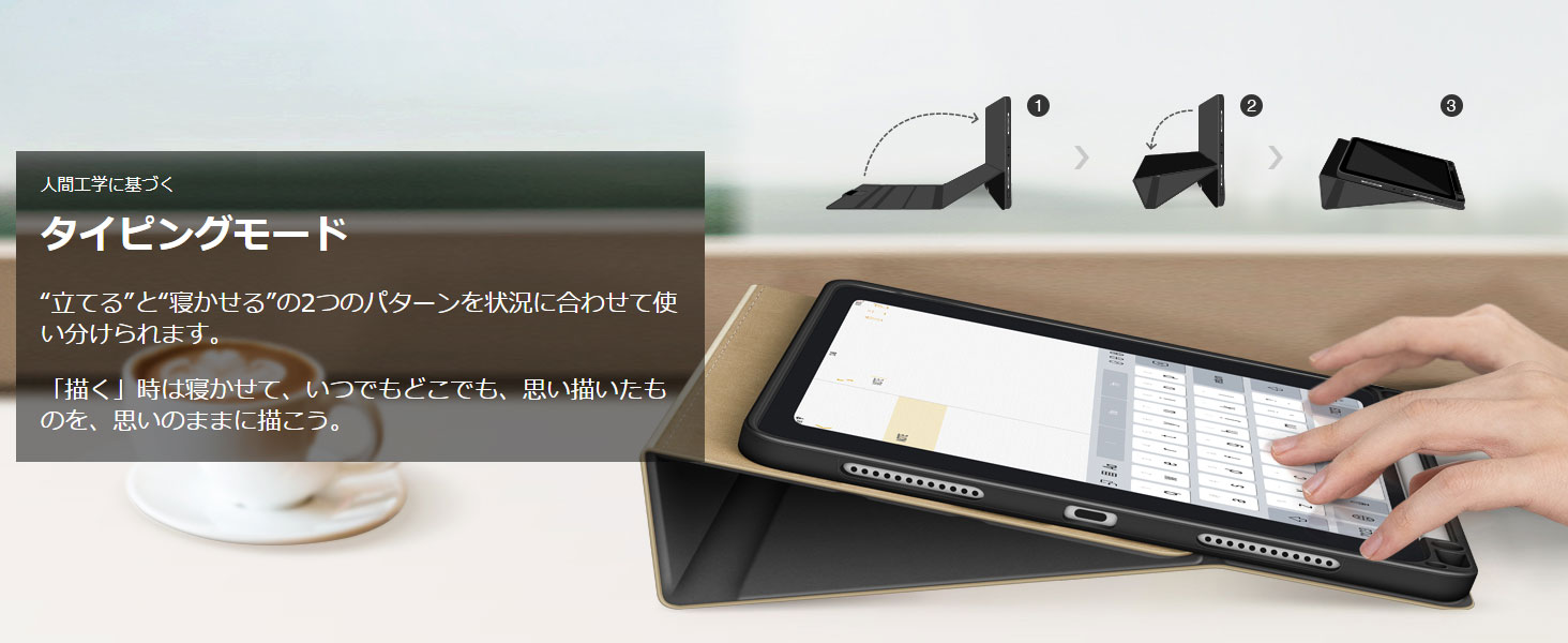 iPad Pro 12.9 ケース 2022 Apple Pencil第2世代 収納ホルダー付き