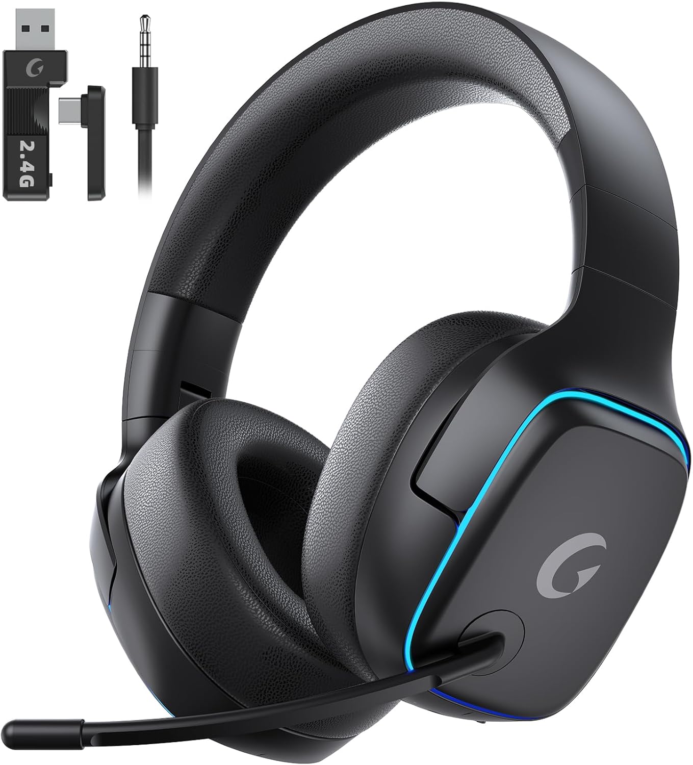 ゲーミングヘッドセット PS5 ヘッドセット 2.4G USB Type-Cアダプター