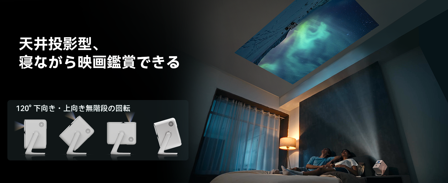 プロジェクター 天井 家庭用 天井投影 スクリーン android搭載 アプリ