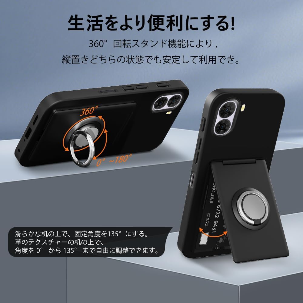 Nubia S2 A504ZT ケース リング付き カードケース ZTE 鏡付き スタンド