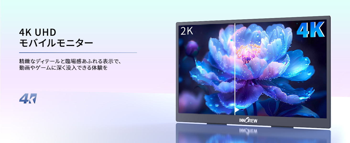 モバイルモニター 18.4インチ 4K 3840×2160 IPSパネル 非光沢