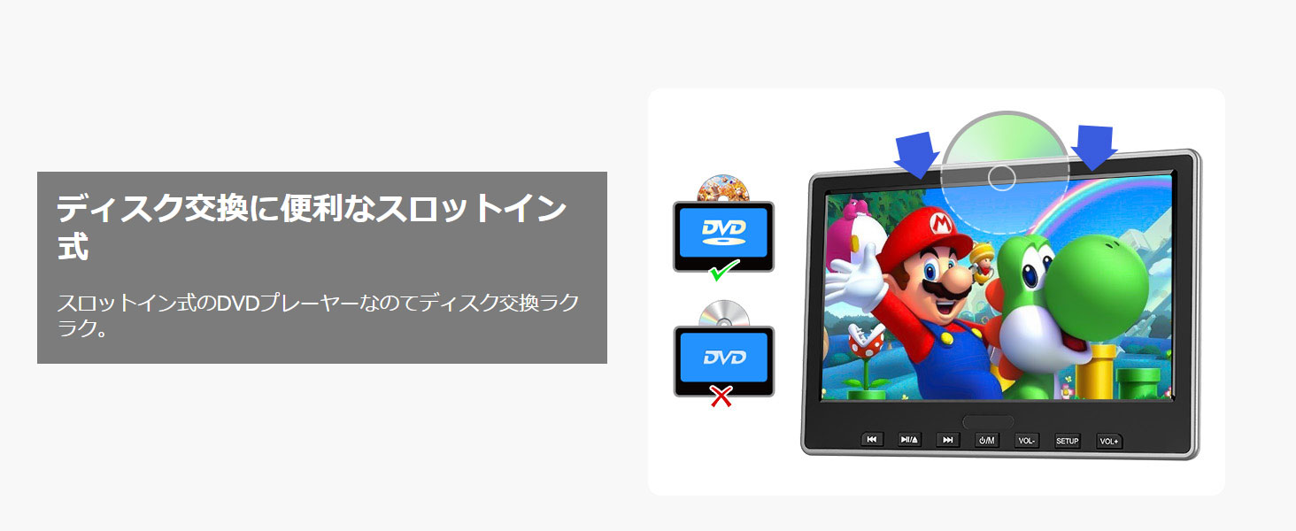 ヘッドレストモニター 10.1インチ 2台セット ポータブル Blu-ray dvd