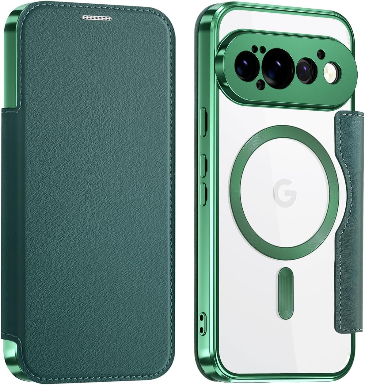 新品未開封 GooglePixel 11 Pro XL Olive 本体+ケース Pixel 11 Pro XL ケース 手帳型 MagSafe対応 背面クリア グーグル