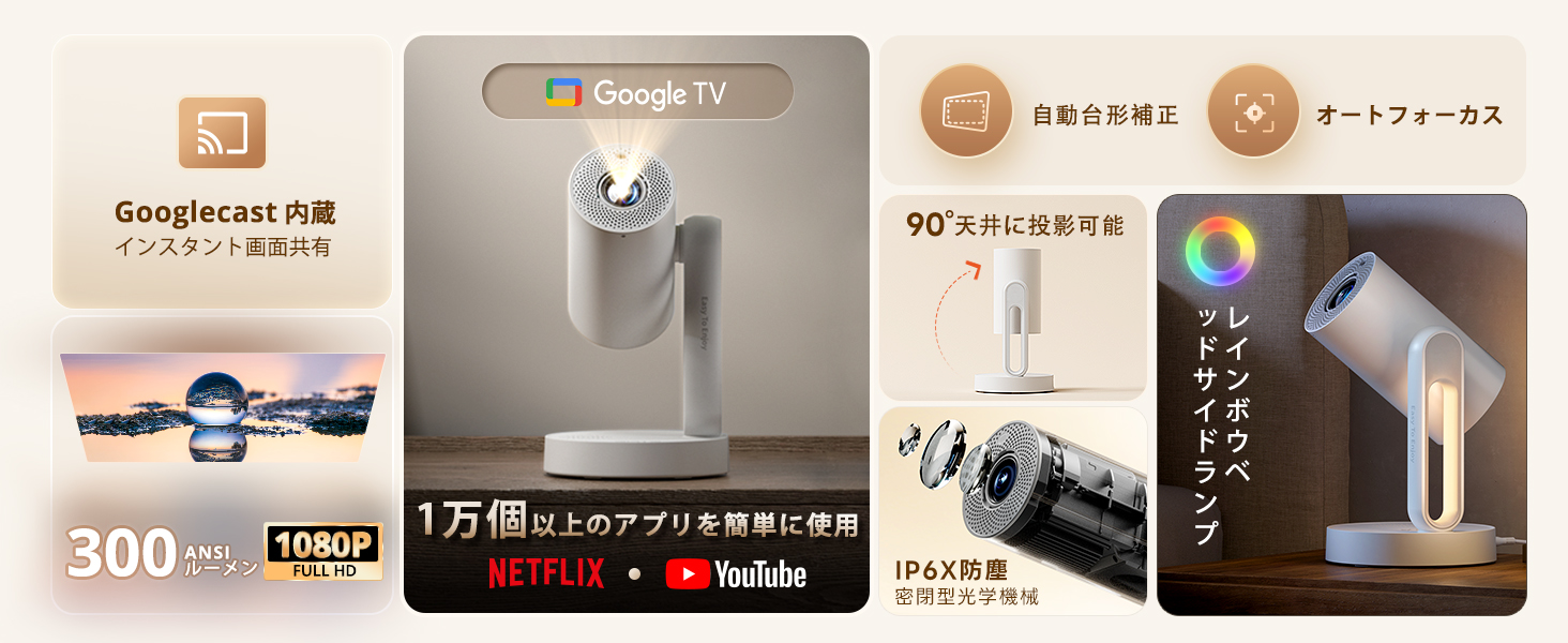 プロジェクター スマホ ミニプロジェクター WiFi Bluetooth5.1対応