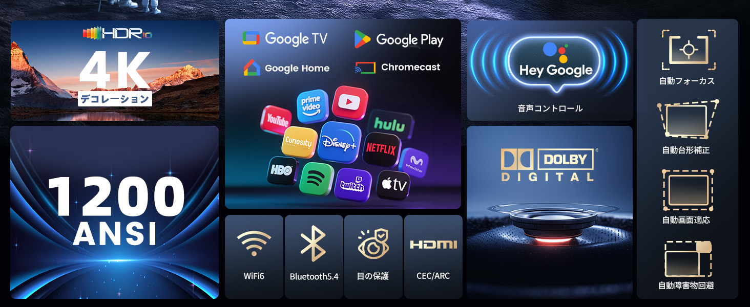 プロジェクター 子供 1200ANSI 高輝度AIパーソナライズ ホームシアター