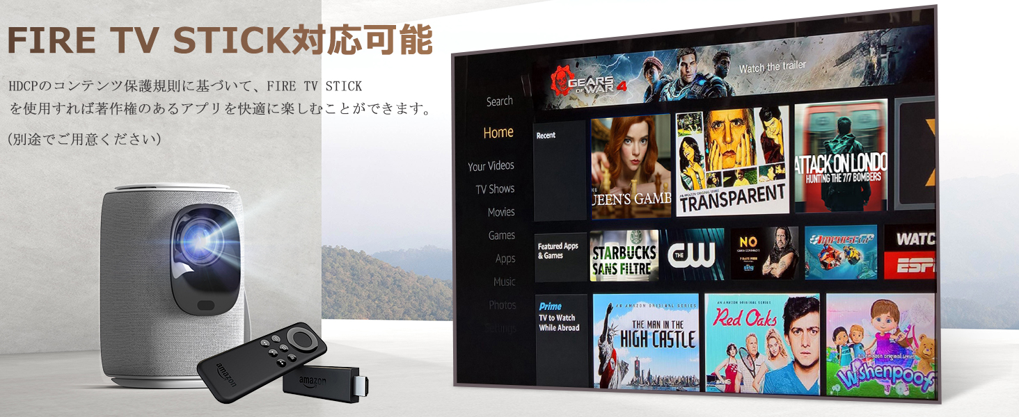 プロジェクター 小型 スマホ Wi-Fi 接続可 ミニプロジェクター 300