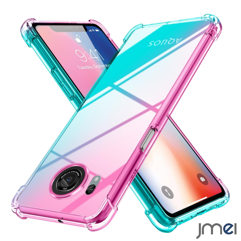 AQUOS R8 ケース 耐衝撃 グラデーション TPU カメラ保護 アクオス SH