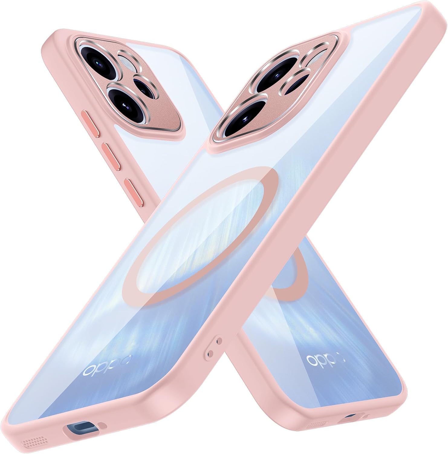 オッポ OPPO Reno15 A ケース 背面透明 マグネット搭載 N52強力磁石 米