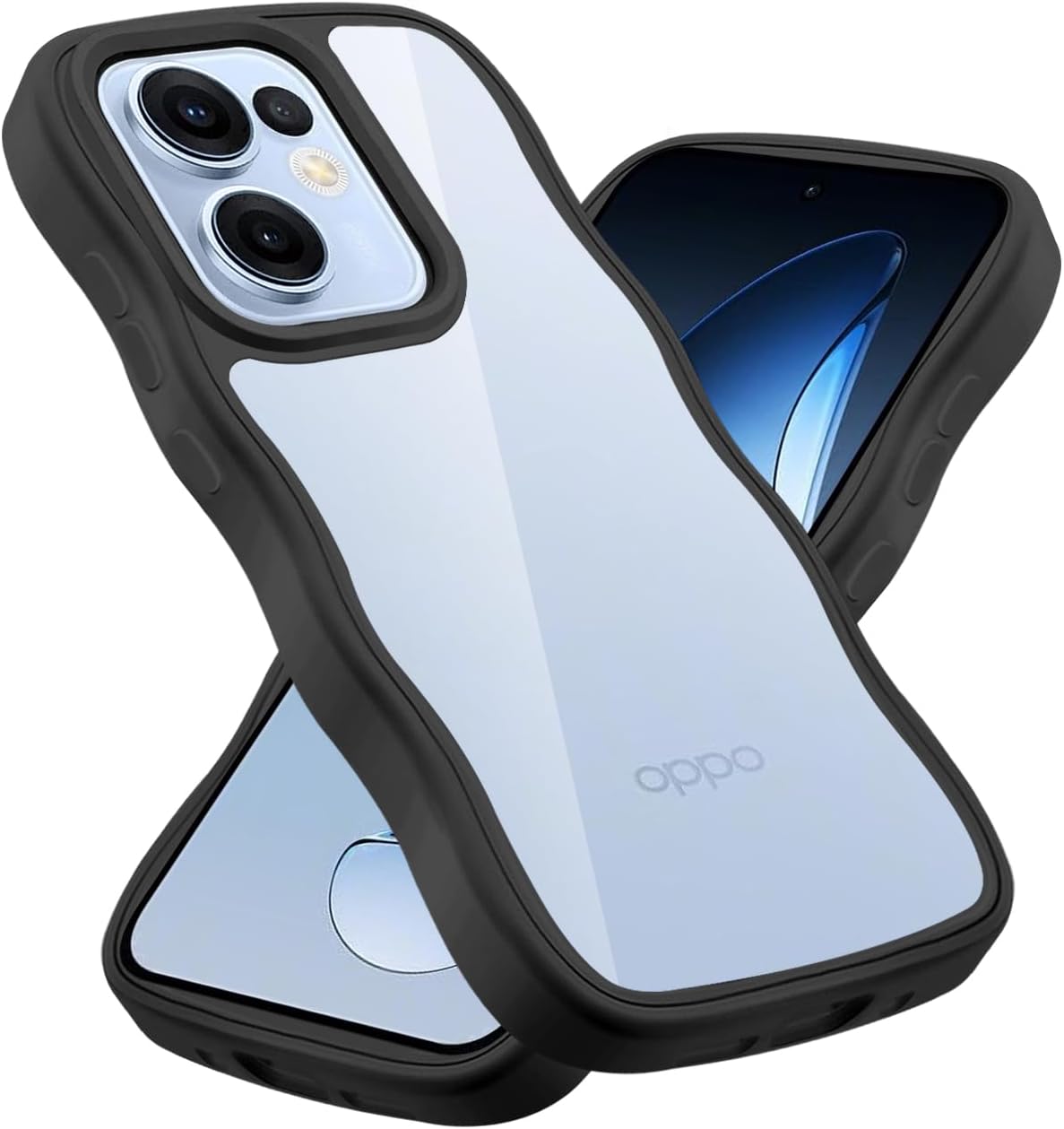OPPO Reno13 A ケース うねうね 耐衝撃 かわいい 波状フレーム
