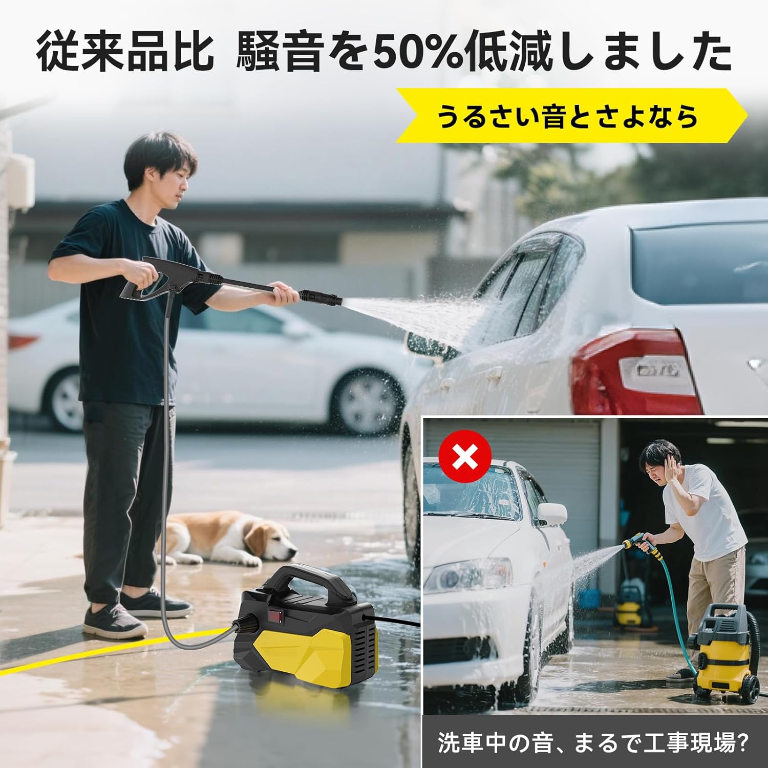 高圧洗浄機 コードレス 充電式 ガーデニング 洗車 ホース 水圧 リール