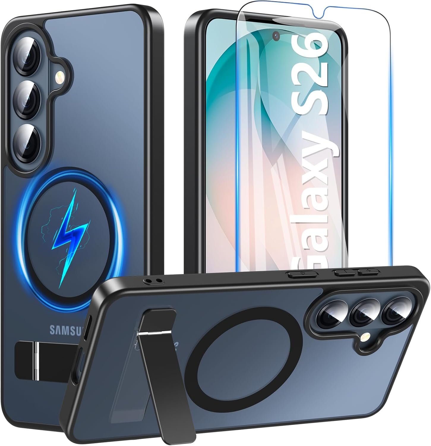 Galaxy S26 ケース ガラスフィルム付き MagSafe対応 スタンド機能