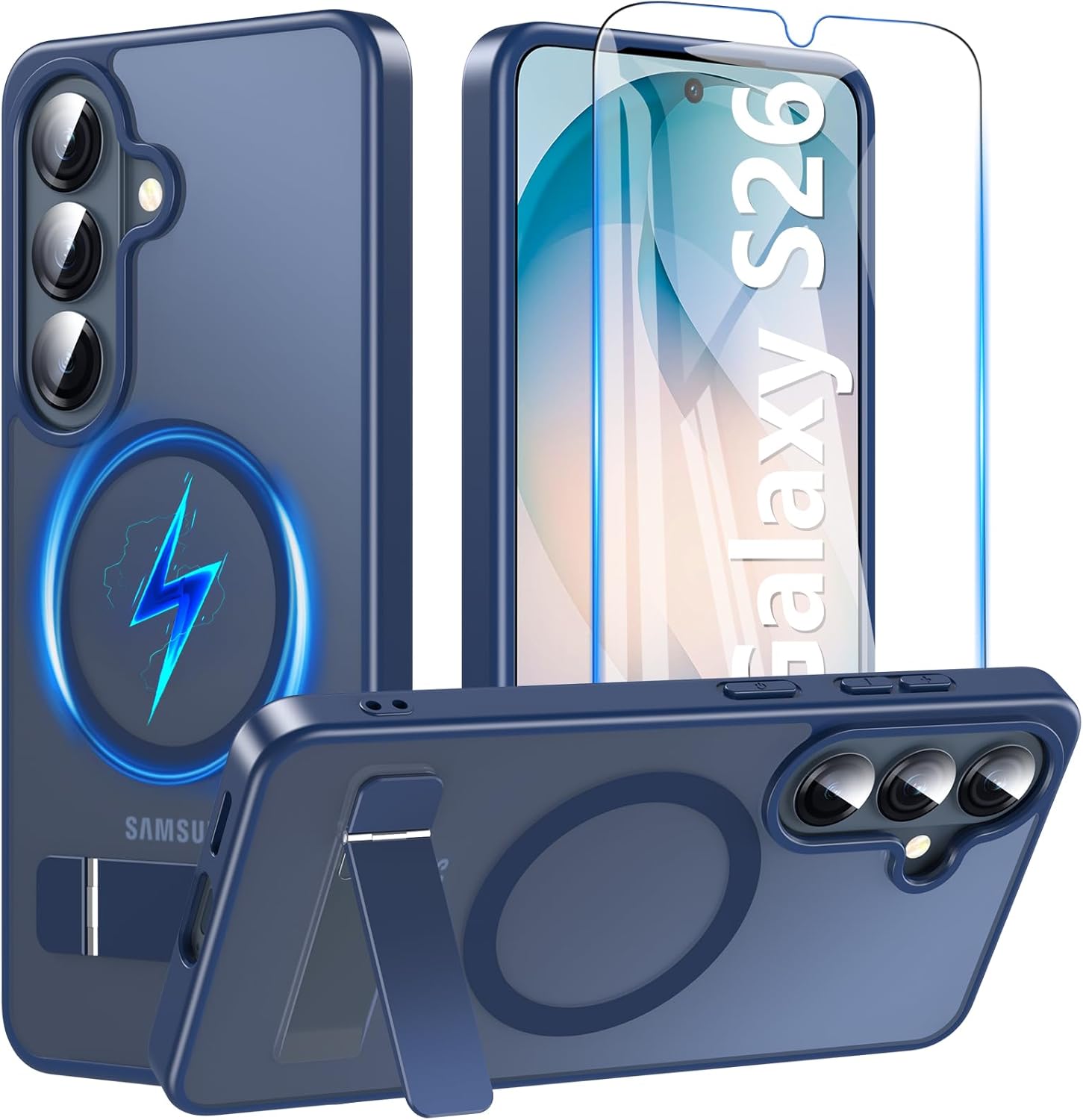 Galaxy S26 ケース ガラスフィルム付き MagSafe対応 スタンド機能