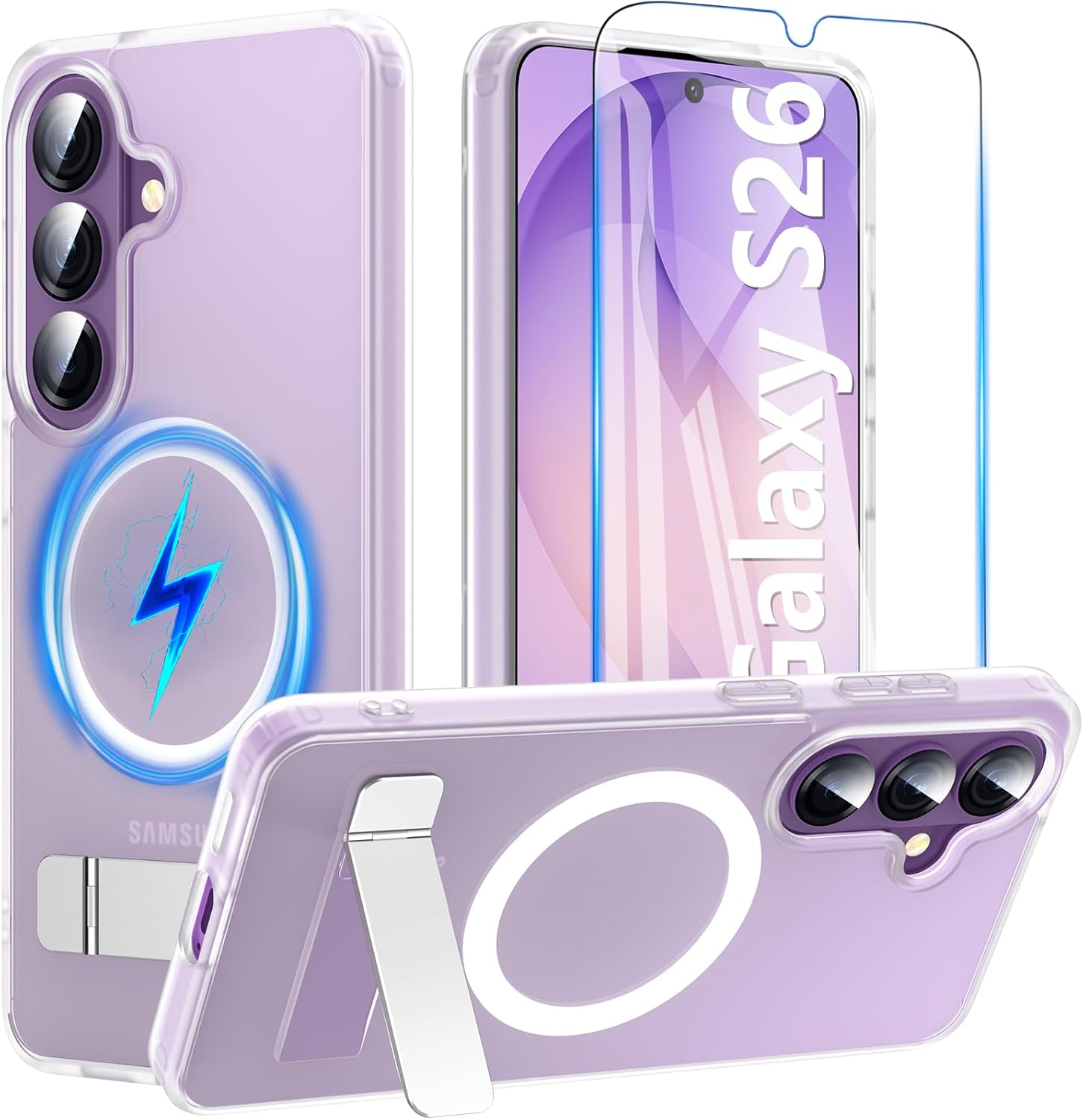 Galaxy S26 ケース ガラスフィルム付き MagSafe対応 スタンド機能