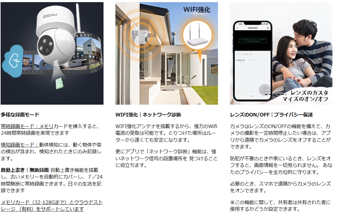 監視カメラ 屋外 アプリ 防犯カメラ wifi 300万画素 PTZ機能 360°広角