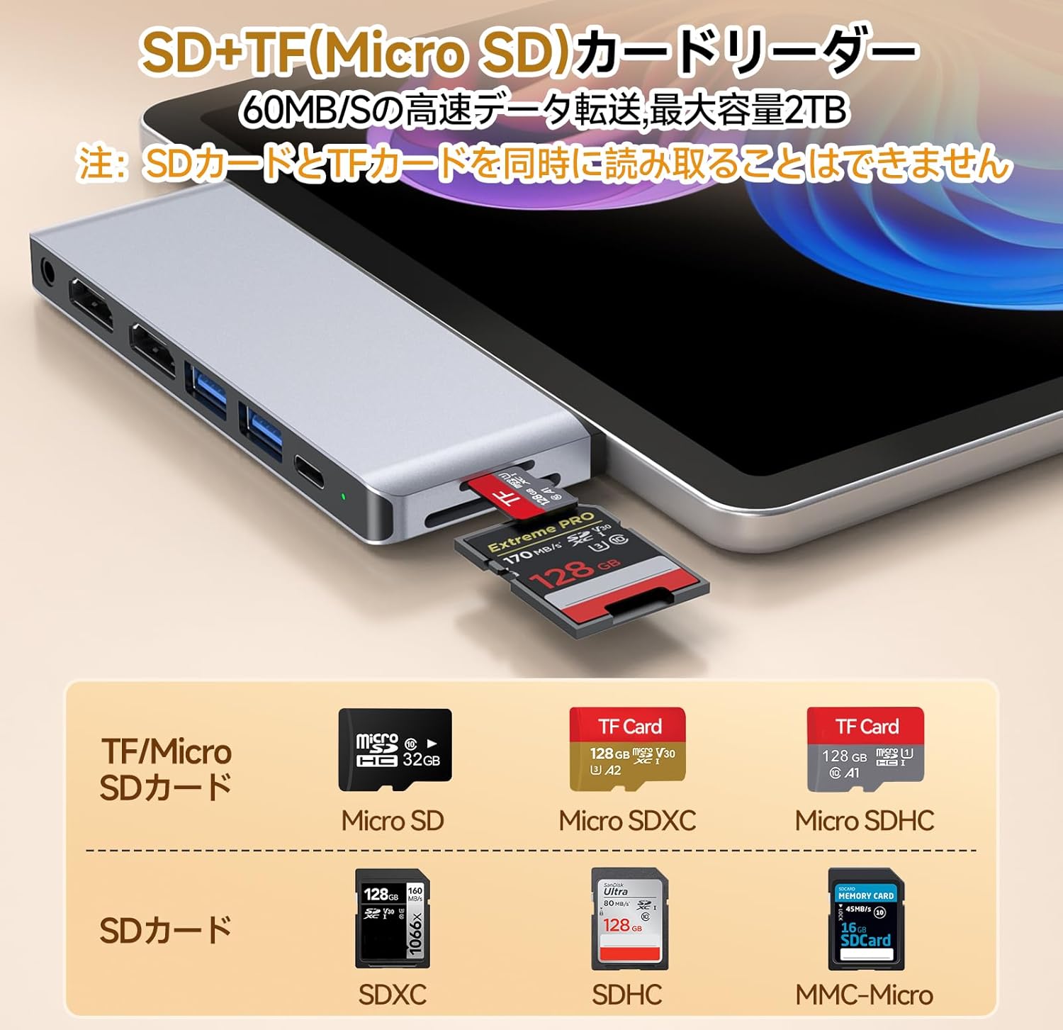 Surface Pro 12 ハブ ドッキングステーション Go/Go4/Go3/Go2対応 USB 