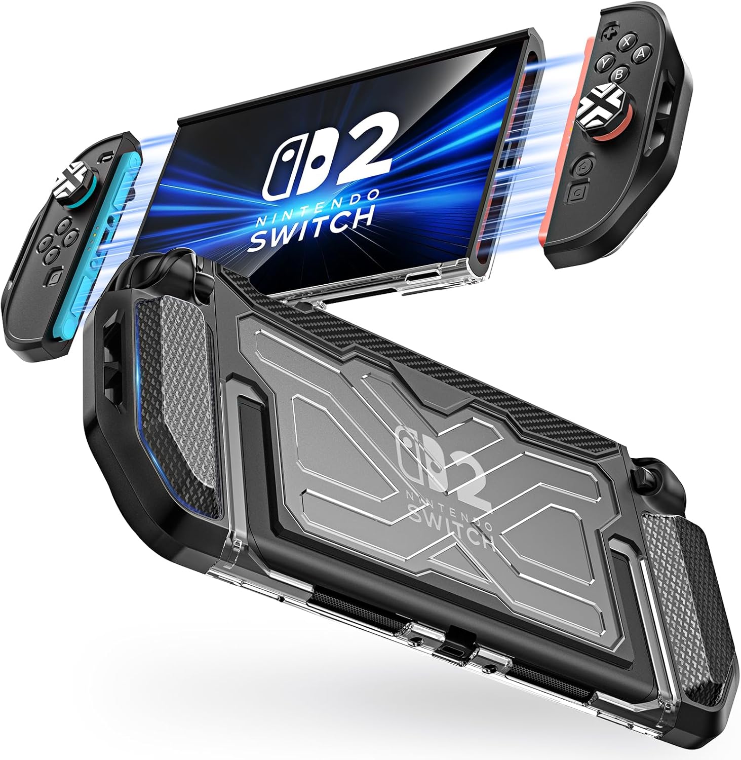 Nintendo Switch 本体（ケース、ドック、ジョイコングリップ付き） Nintendo Switch 2 対応保護カバー ドック対応 Joy-Con着脱式 分体式