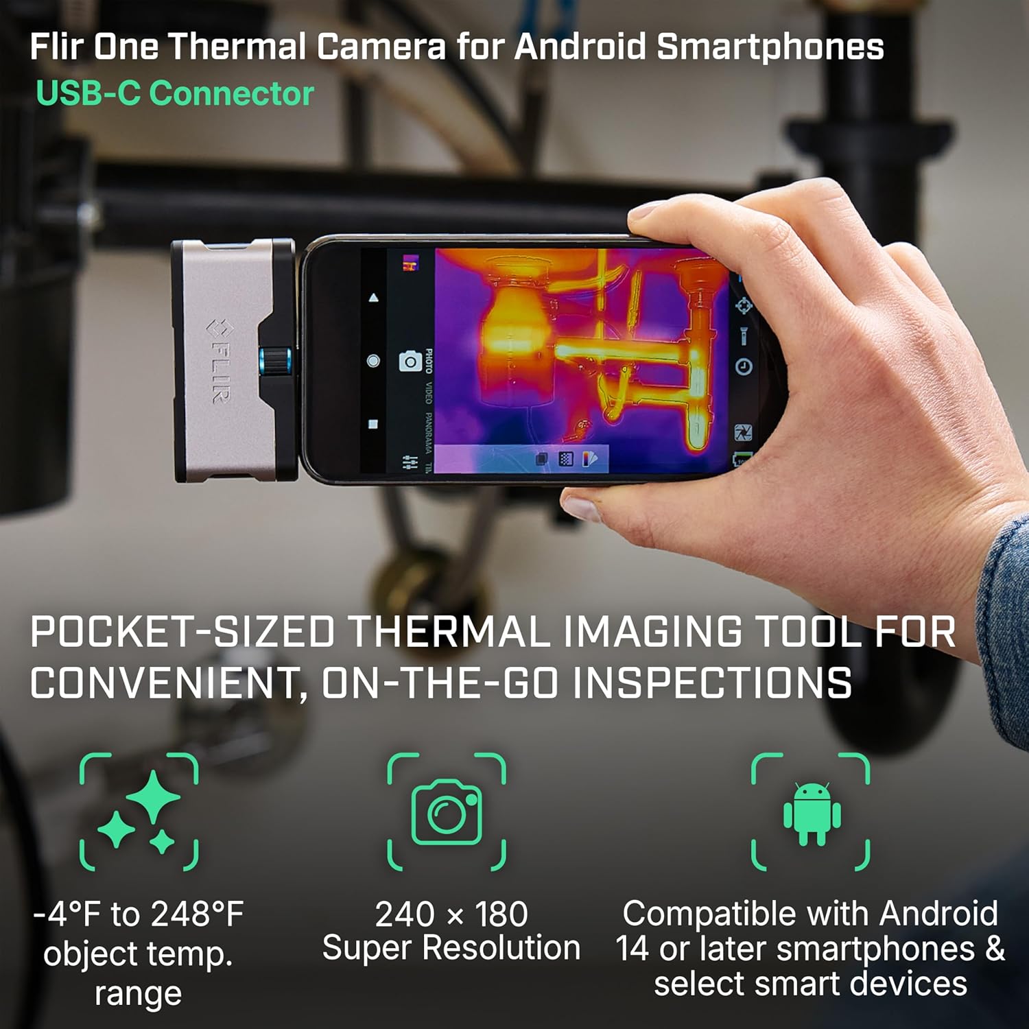 サーモグラフィー スマホ用 赤外線 サーマルカメラ USB-C搭載iOS