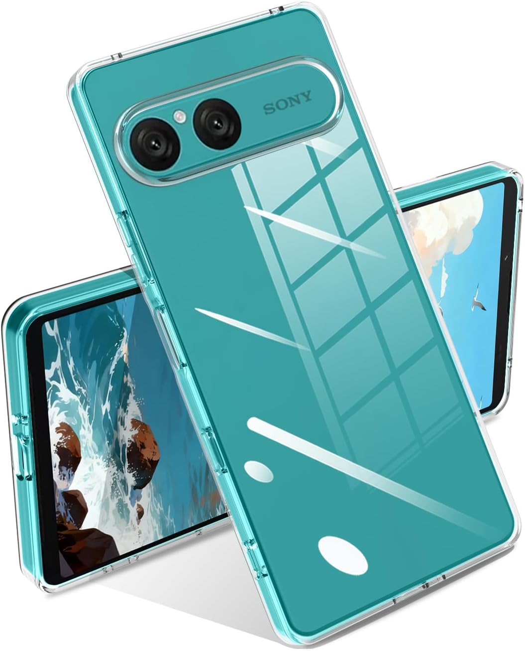 Xperia 10 VII ケース メッキ加工 耐衝撃 背面クリア 薄型 柔軟なTPU