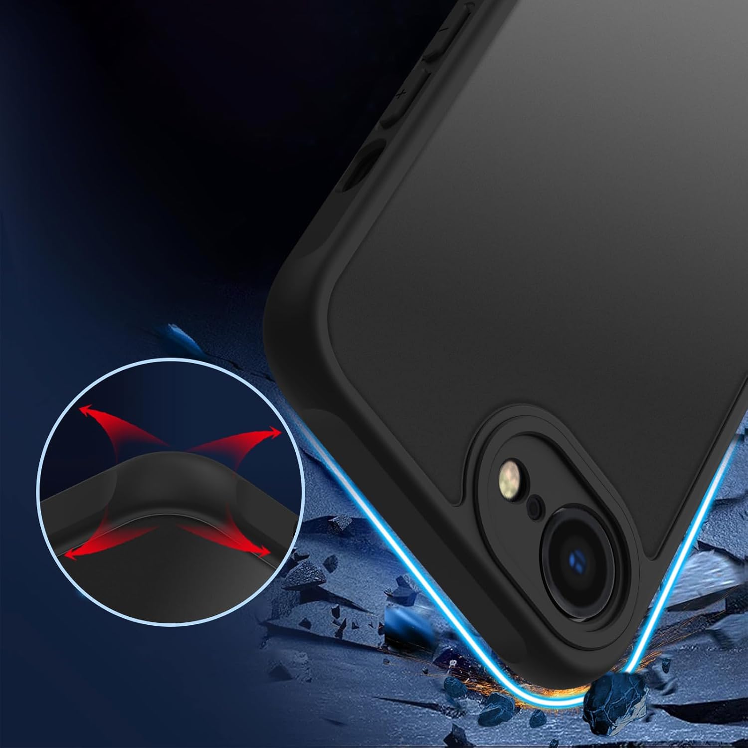 Apple iPhone 16eブラック 本体 充電ケーブル、保護フィルム付き iPhone 16 E ケース iPhone16E SE4 第4世代 ガラスフィルム セット