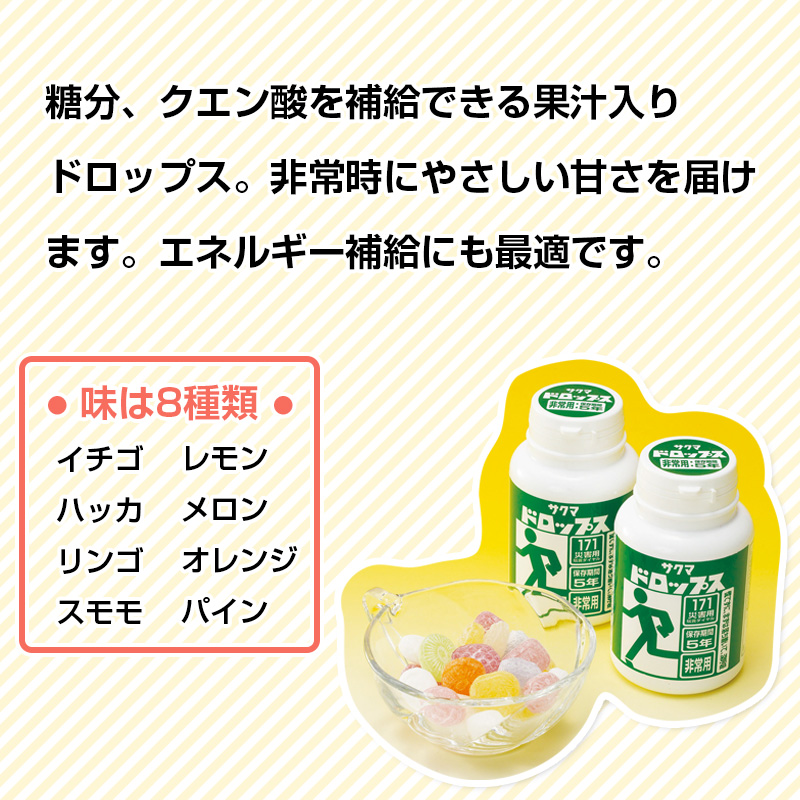 非常食 保存食 5年保存 サクマ 非常災害用ドロップス : 防災のサイボウ