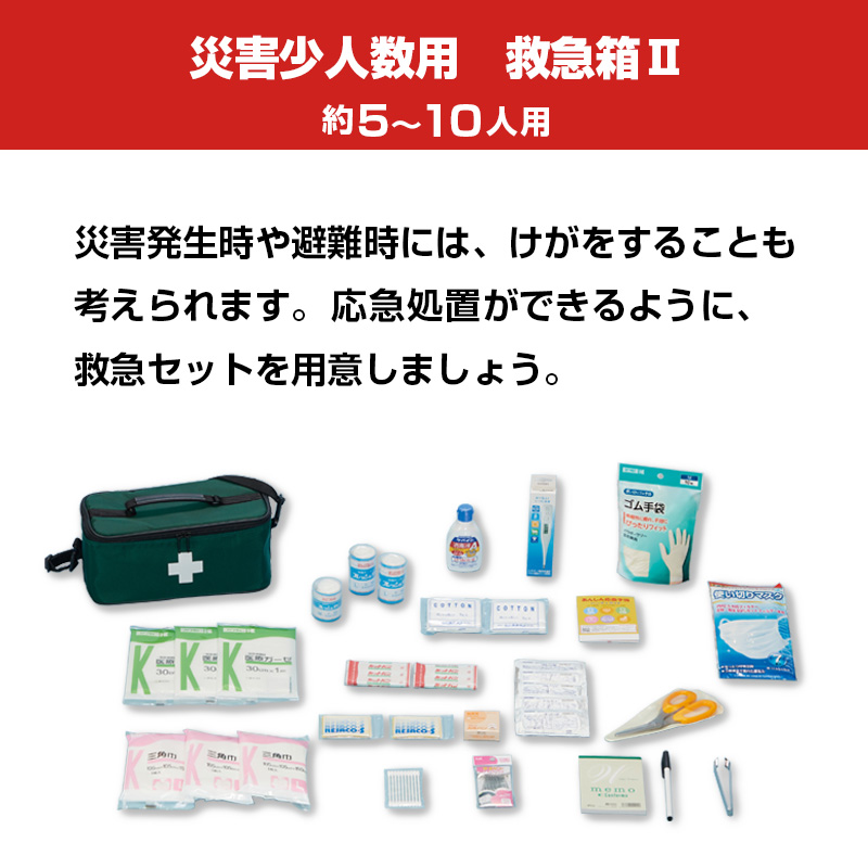 災害少人数用救急箱2 （約5〜10人用）（防災 避難 持ち出し 災害用品