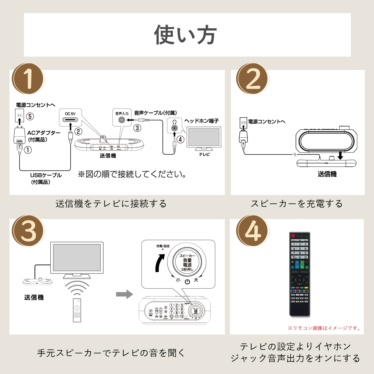 公式】SaiEL テレビ用 手元スピーカー ワイヤレス 2.4GHz 送信機付き