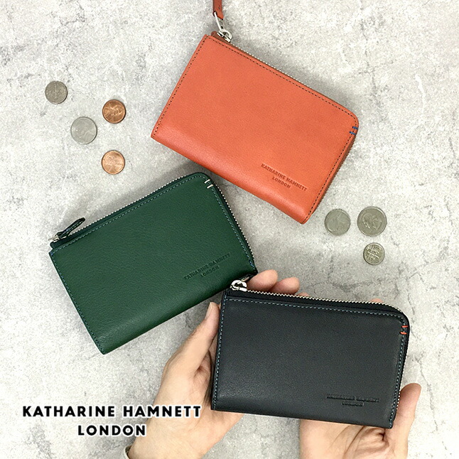 美品 KATHARINE HAMNETT LONDON 二つ折り メンズ牛革財布 KATHARINE HAMNETT（キャサリンハムネット） 財布 メンズ 二つ折り財布