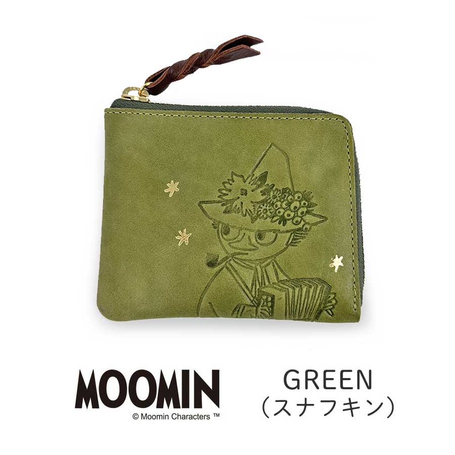 MOOMIN（ムーミン） 財布 レディース ミニ スリム コンパクト 牛革 本
