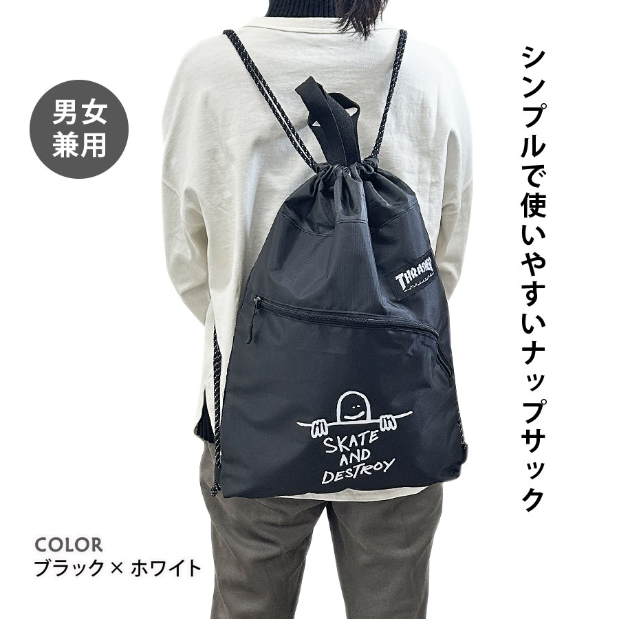 THRASHER（スラッシャー） ナップサック 中学生 高校生 巾着 おしゃれ