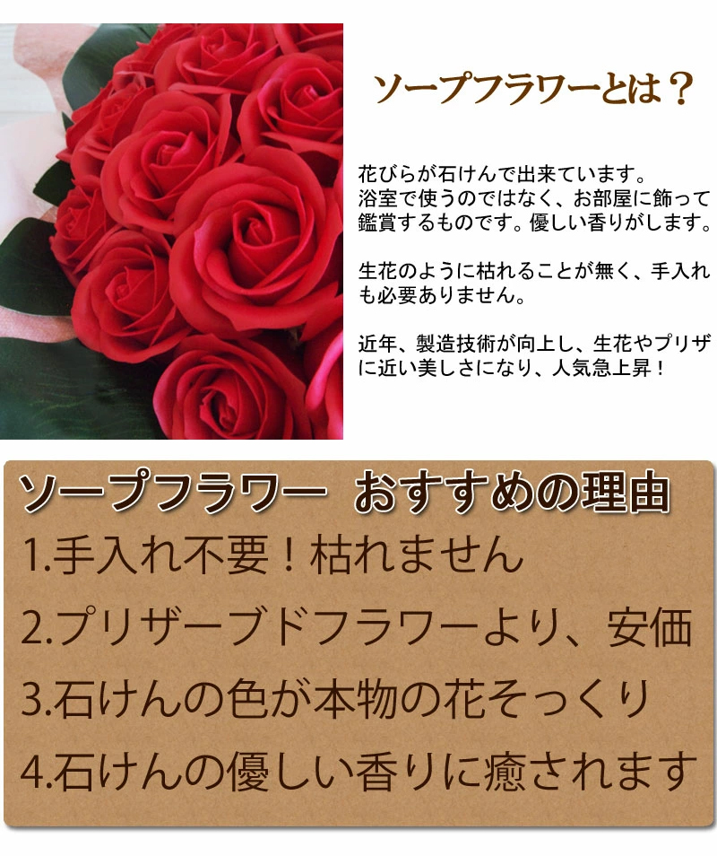 赤いバラ花束 画像2