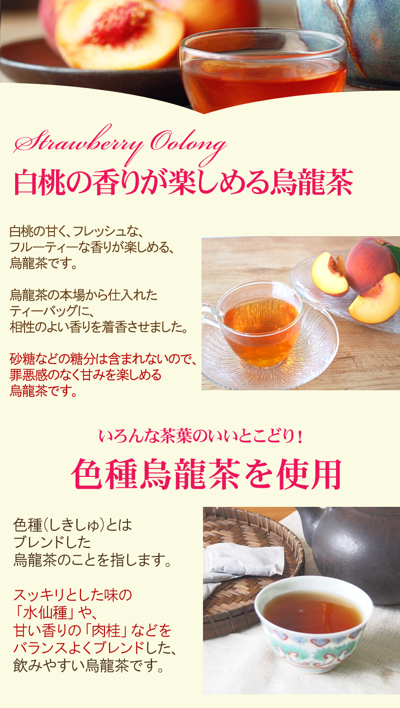 ピーチ烏龍茶ティーバッグ 50包 ウーロン茶 フレーバーティー 白桃の