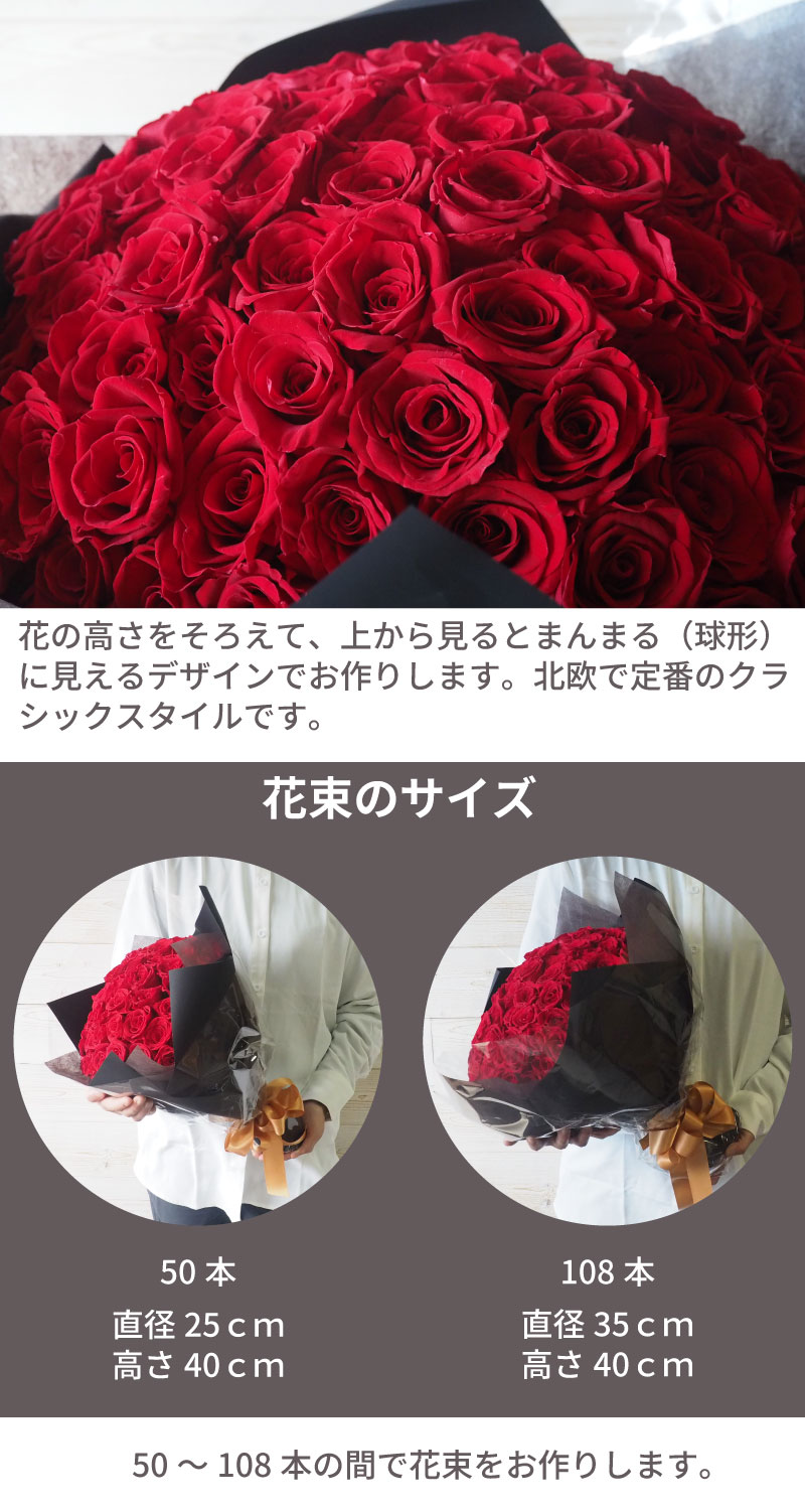 赤いバラ花束 画像3