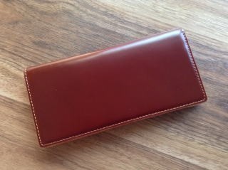 コードバン(馬尻革)×本ヌメ革 長財布（小銭入れ無し）/札入れ メンズ