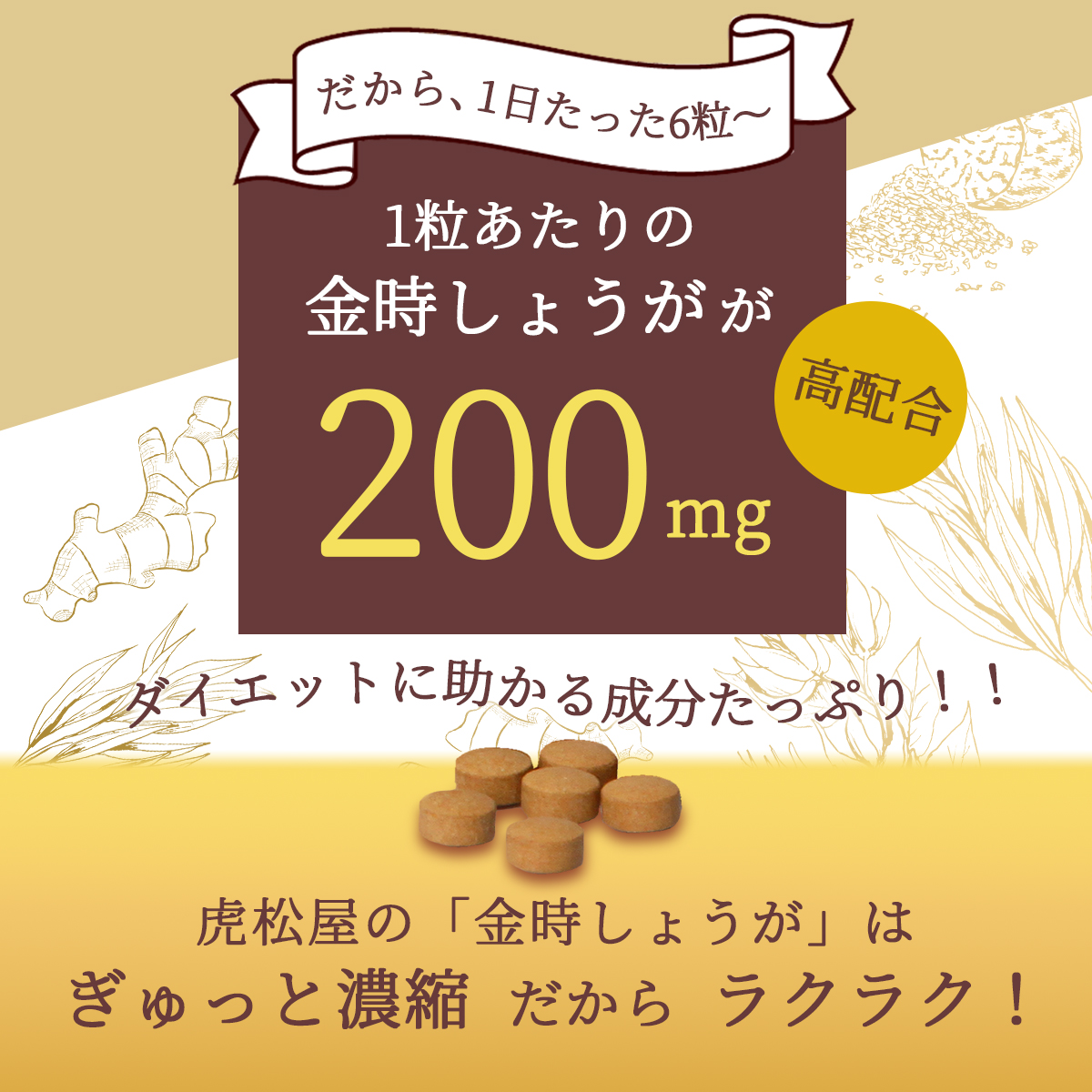 金時しょうが 粒タイプ 120粒 【送料無料】無添加・無農薬栽培された