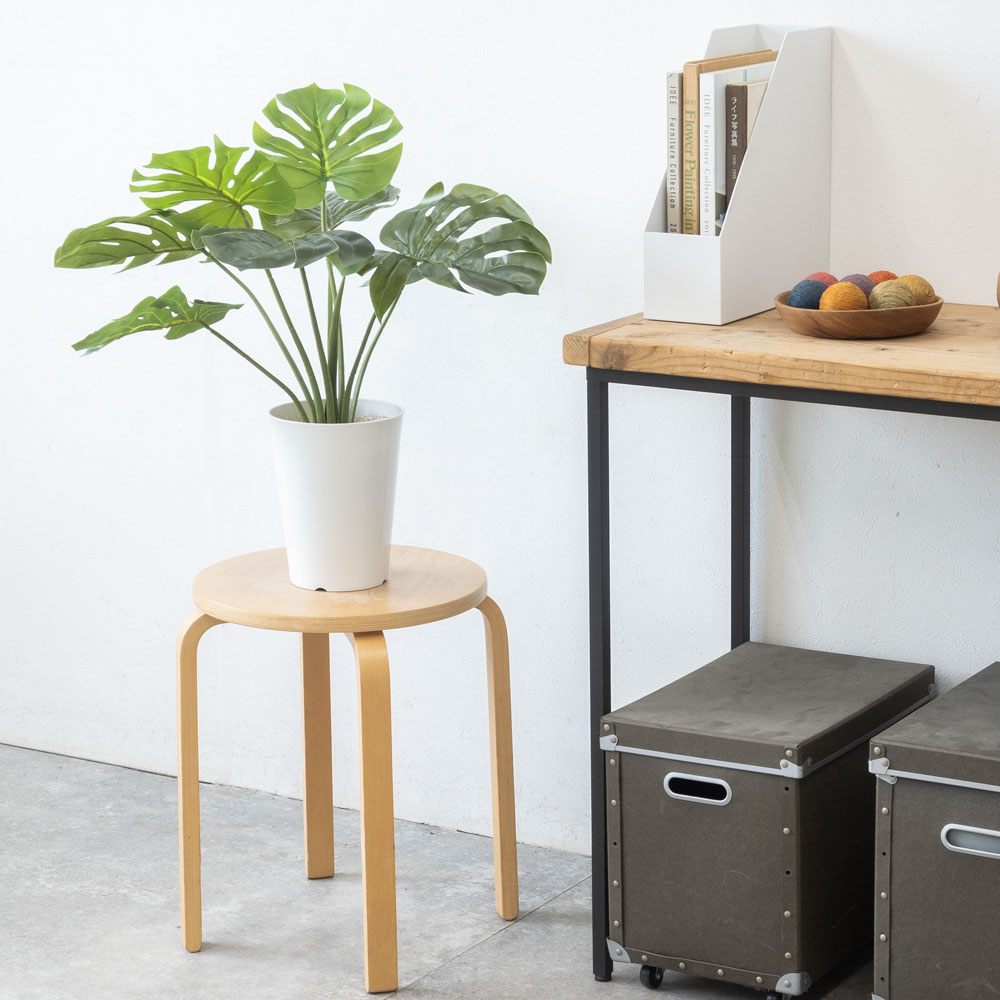 人工観葉植物 フェイクグリーン モンステラ プラ鉢ロングポット 高さ