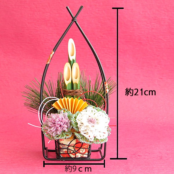 ビーズキット ビーズフラワー葉牡丹の門松 お正月アレンジ : ビーズ