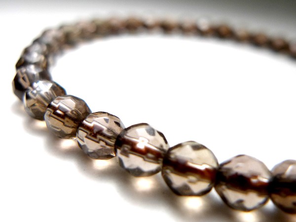 64面カット スモーキークォーツ ブレスレット 4mm パワーストーン