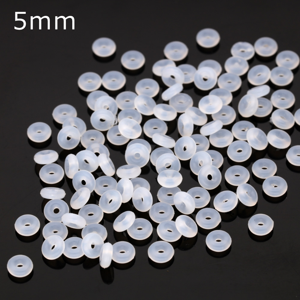 『100個』 シリコンスペーサー 5mm 6mm 7mm 8mm シリコンリング シリコン スペーサー ハンドメイド アクセサリーパーツ 材料 シリコンパーツ 半透明 丸型 |  | 01