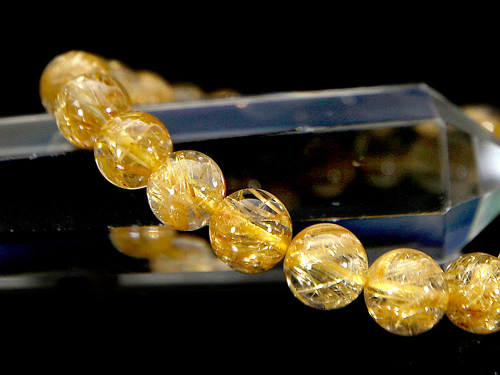 1点もの 現品」 ゴールドルチルクォーツ ルチルクォーツ ブレスレット タイチンルチル 7.7mm パワーストーン ブレスレット メンズ レディース  天然石 数珠 メンズアクセサリー