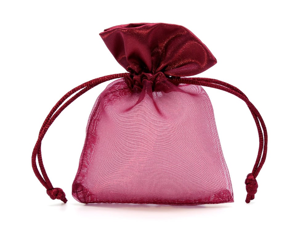 巾着袋 (9cm×12cm) サテン×オーガンジー ラッピング 包装 巾着ポーチ 小物入れ ワインレッド ピンク ゴールド シルバー ライトグリーン｜saj｜02