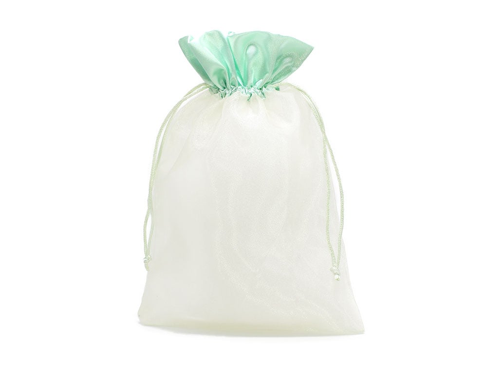 巾着袋 (18cm×28cm) サテン×オーガンジー ラッピング 包装 巾着ポーチ